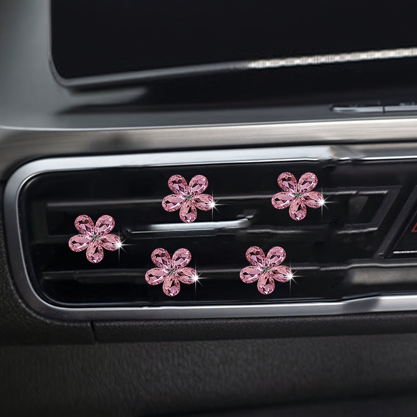 5Pcs Bling Crystal Flower Car  - Car Accessories Evil Eye review and price