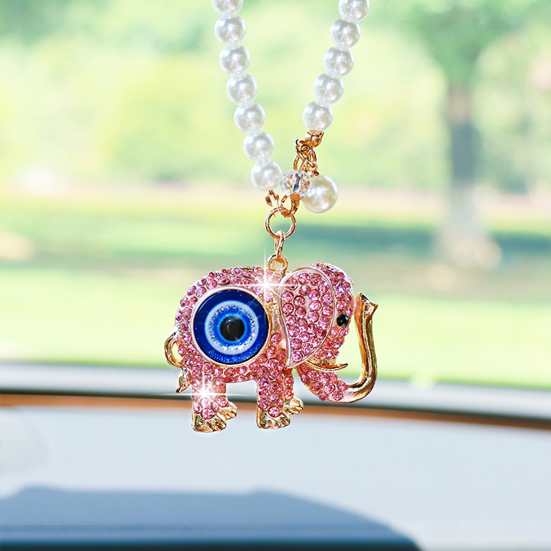 Creative Rhinestone Elephant C - Car Accessories Evil Eye review and price