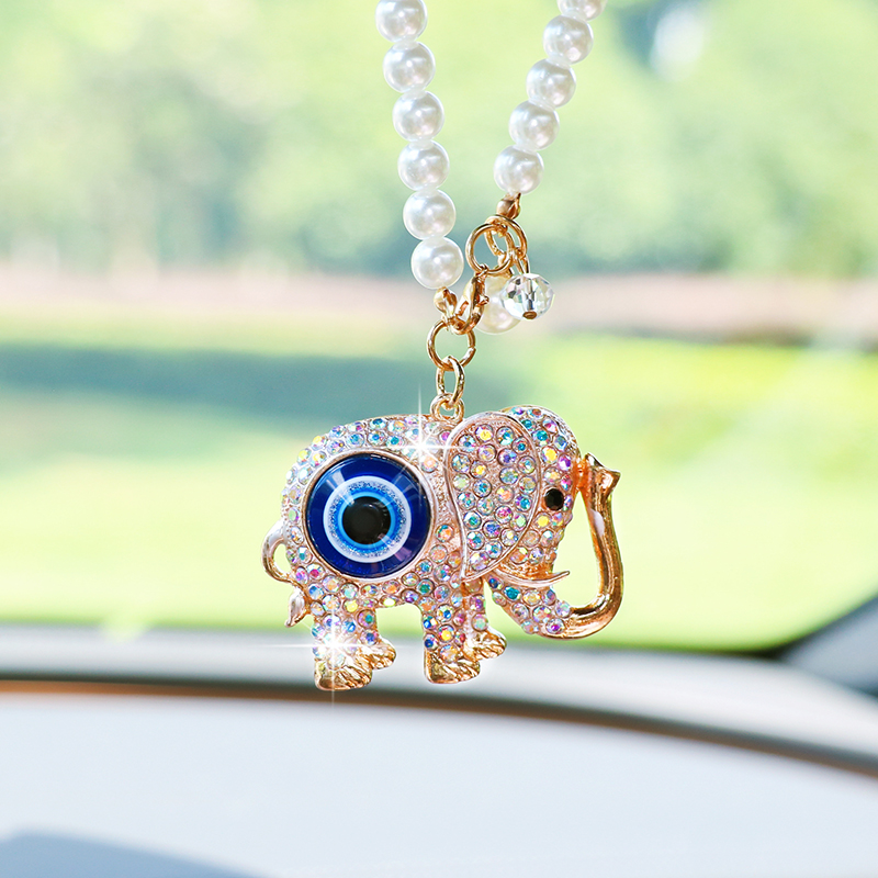 Creative Rhinestone Elephant C - Car Accessories Evil Eye review and price