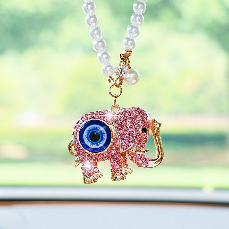 Creative Rhinestone Elephant C - Car Accessories Evil Eye review and price