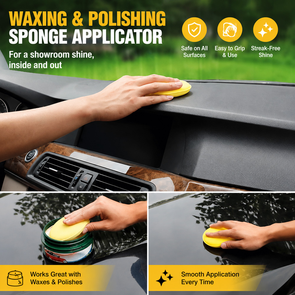 12Pcs Reusable Yellow Round Po - Car Wax Polishing Pad review and price